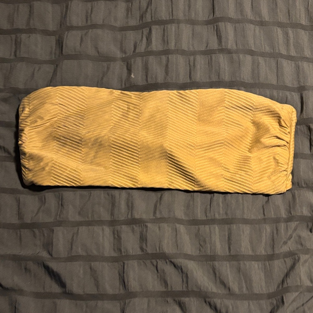 RVCA Mustard Yellow Strapless bikini top